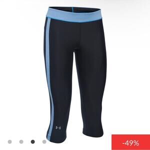 UNDER ARMOUR HeatGear Armour 18 Sport Capris 5634 Black Blue